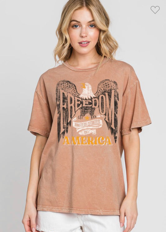 Freedom America Mineral Wash Graphic Tee